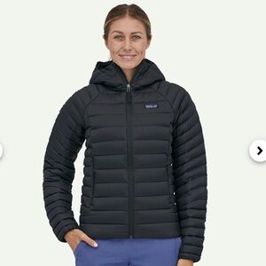 Patagonia Women’s Down Sweater Hoody Full Zip Jacket Size Small Black